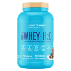 MYFITNESS WHEY PROTEIN POWDER | 100% WHEY-H2O 1kg | 80% PROTEIN PER SERVING | ISOLATE & CONCENTRATE BLEND | ADDED DIGESTIVE ENZYMES