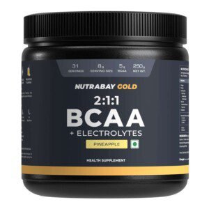 Nutrabay Gold BCAA 2:1:1 with Electrolytes - 250 gm (0.55 Lb)